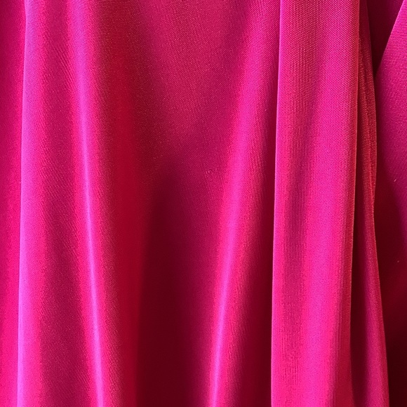 WHY Plus Size 21/22 Pink Beaded Shoulder Drop Waist Long Sleeve Evening Dress - Picture 12 of 12